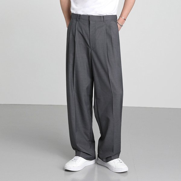 Men's Clothing Loose Straight Trend All Match Casual Drape Wide Leg Small Suit Pants-image