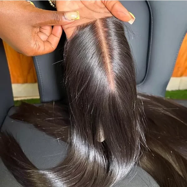 13X4 Hd Transparent Lace Frontal 100% Human Hair Pre Plucked Bleached Knots Natural Hair Line With Baby Hair 4X4 Lace Closure-image