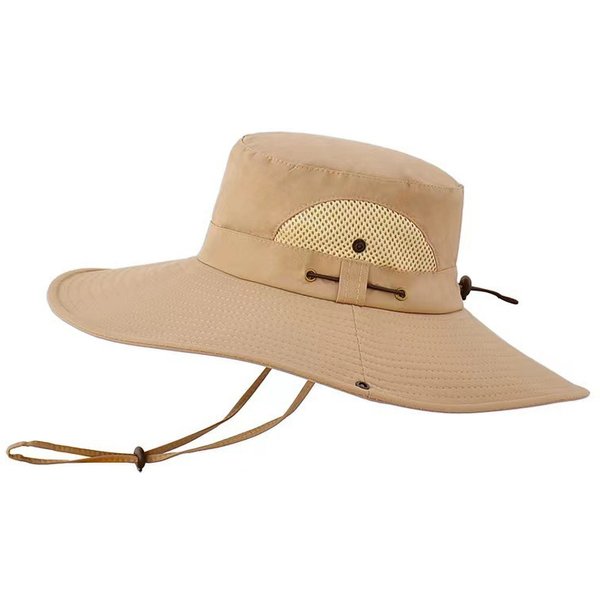 New Style Sun Hat For Men, Summer Outdoor Sun Protection Mask, Fishing Sun Hat, Large Brim Breathable Straw Hat, Cool Hat, Fisherman Hat-image