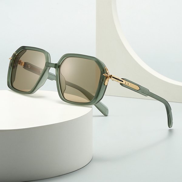 Men's Aviator Sunglasses Retro Double Bridge Square Frame Fashion Accessory For Men-image