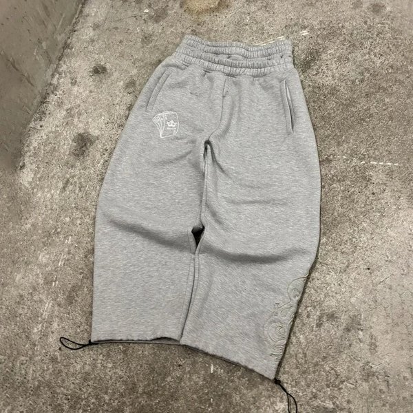 Men's Clothing Y2k Poker Embroidery Double Waist Jogging Sports Pants Punk Street Fashion Loose Casual Pants