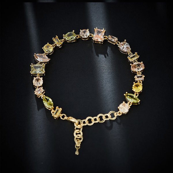 New Luxury Copper Inlaid Zircon Bracelet For Women Fashion Hip-Hop Jewelry Colorful Square High-End Feel