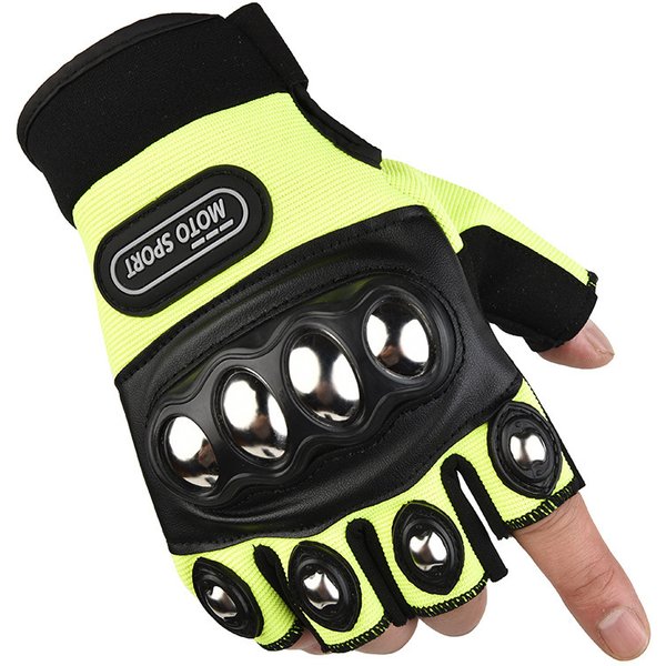 Tactical Gloves Motorcycle Anti-Fall Stainless Steel Hard Shell Half-Finger Riding Gloves Men's Mountain Bike Riding Equipment Gloves-image