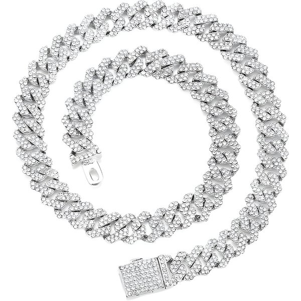 Men's Jewelry Hip Hop Jewelry Full Diamond Necklace Diamond All Match 12Mm Diamond Cuban Chain Hip Hop Jewelry-image