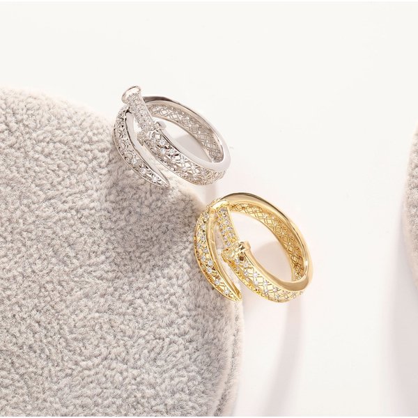 Rings New All Match Open Diamond Ring Live Broadcast Personalized Design Sword Of Justice Ring Earrings Couple Gift