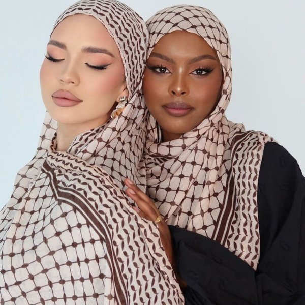 Arabic Style Modal Print Headscarf Long Shawl Desert Scarf Malay Sun Protection Hijab Middle Eastern Wrap Scarf-image