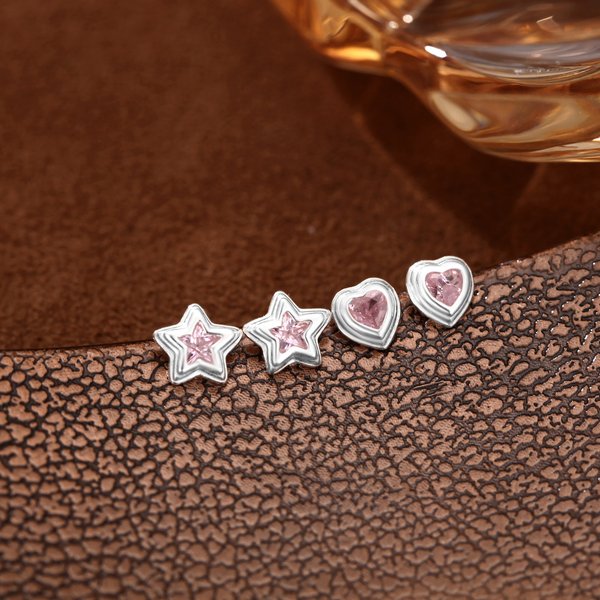 S999 Sterling Silver Star Earrings For Women Girlish Light Luxury Stud Earrings-image