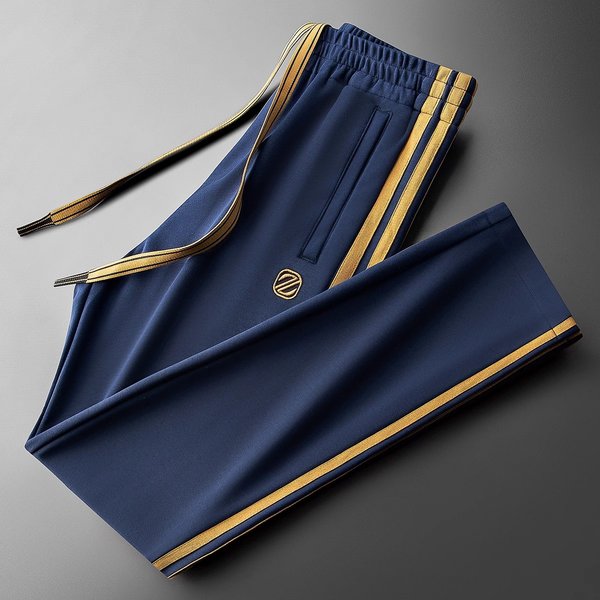Men's Straight Leg Joggers With Contrast Side Stripes - Slim Fit Casual Pants For Spring & Fall