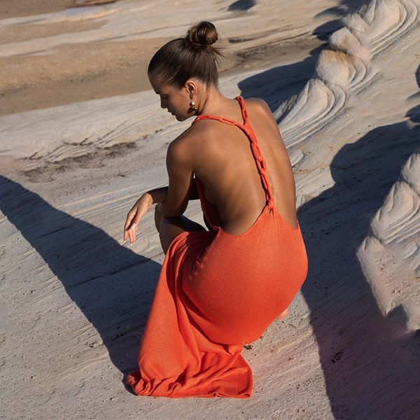 Beach Skirt For Women Solid Color Sexy Knitted Beach Bikini Swimsuit Cover-Up Sun Protection Clothing-image