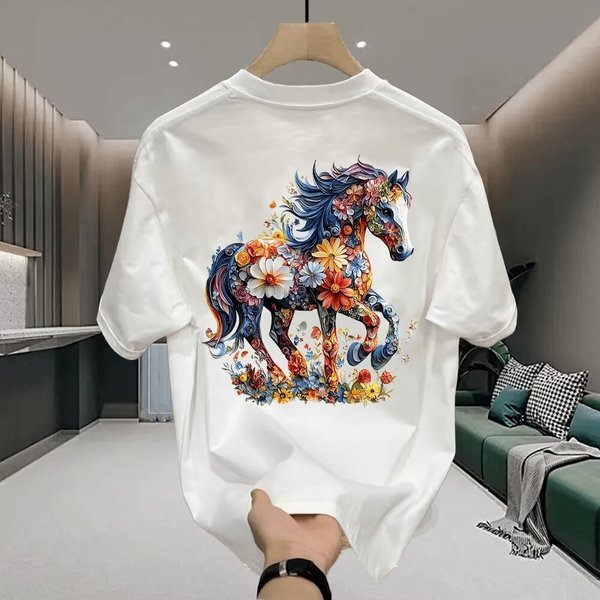 Men's Pure Cotton Summer T-Shirt Short Sleeve Casual Breathable Top In White Black Other Colors Machine Washable Loose Fit