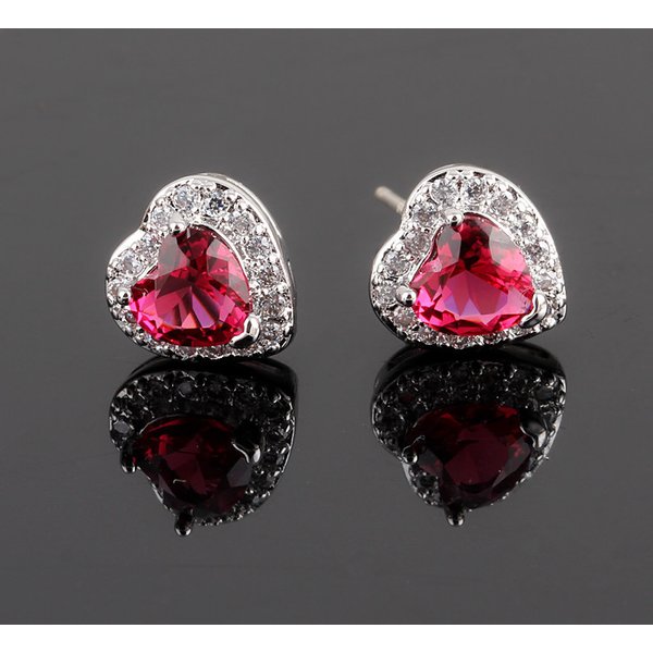 Earrings Crystal Zircon Earrings Simple Earrings 925 Silver Needle Love Shaped