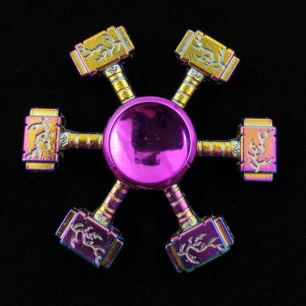 Zinc Alloy Electroplated Colorful Fidget Spinner Metal Finger Gyro Pressure Relief Spinning Toy-image