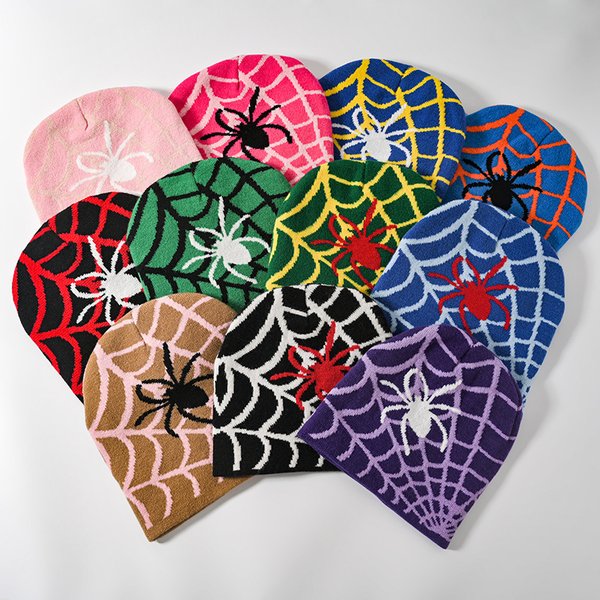 Men's Skullies & Beanies Pullover Hat Spider Web Jacquard Knitted Hat Men And Women Warm Hat Cartoon Cold Hat Winter Elegant And Luxurious Gifts-image