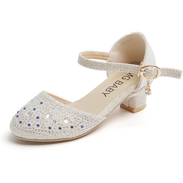 Mother & Kids Cute Rhinestone Sequins Girls Princess Shoes For Children Children's High Heels 2024 Summer New Children's Shoes Wholesale-image