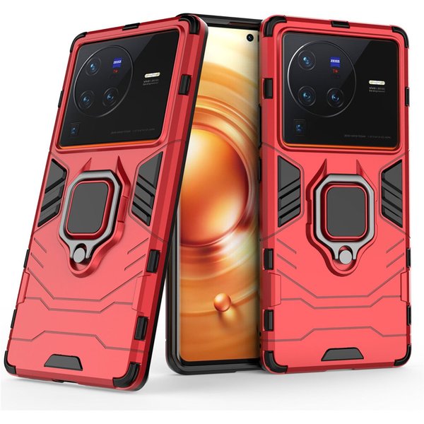 For Vivo X80 X70 X60 X60T X60S Pro Plus Hybrid Hard Pc+Soft Tpu Armor Surper Anti-Drop Case Rotating Ring Stand Holder C-image