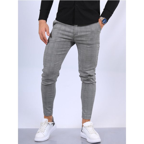 Man's clothing High stretch plaid pants with small legs