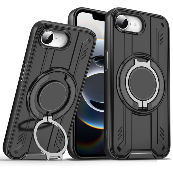 Case For Iphone 16E 16 15 14 13 12 11 Pro Max Plus Kickstand Slide Camera Protection Red Ring Drop Shockproof Cover-image