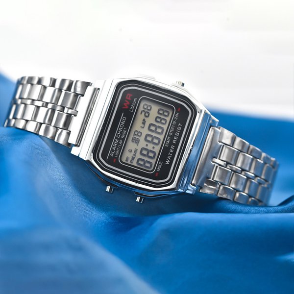 Men's Watches F91W Steel Band Watch Ladies Watch Men Business Clock Multi Function Led Digital Sports Watch Electronic Clock-image