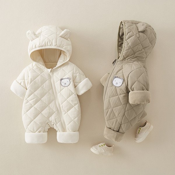 Autumn And Winter Baby Padded Onesie Newborn Clothes Baby Romper Cotton Clothes Thickened Warm Clothes Going Out Climbing Clothes