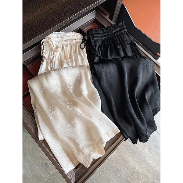 Women's Clothing Satin straight leg floor length pants