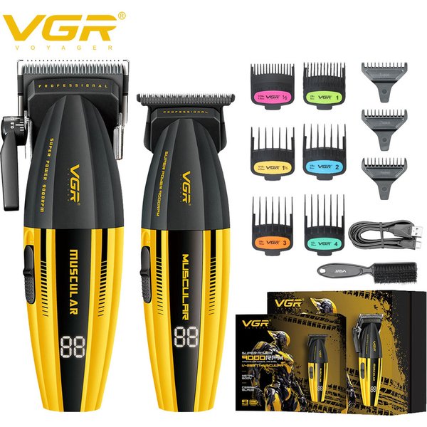 Vgr Professional Electric Trimmer Adjustable Hair Cut Machine Metal Clippers And Trimmers Set V-285-image