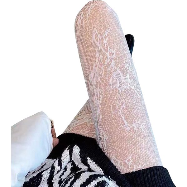 2025D Summer Sexy Lace Anti-Slip Fishnet Tights Uniform Temptation Hollow Out Leggings Stockings-image