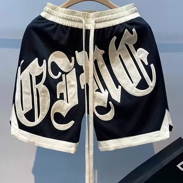 Men's Hip-Hop Embroidered Shorts – Loose Fit Streetwear Casual Shorts With Letter Design (Black/Blue/Green, M-4xl)