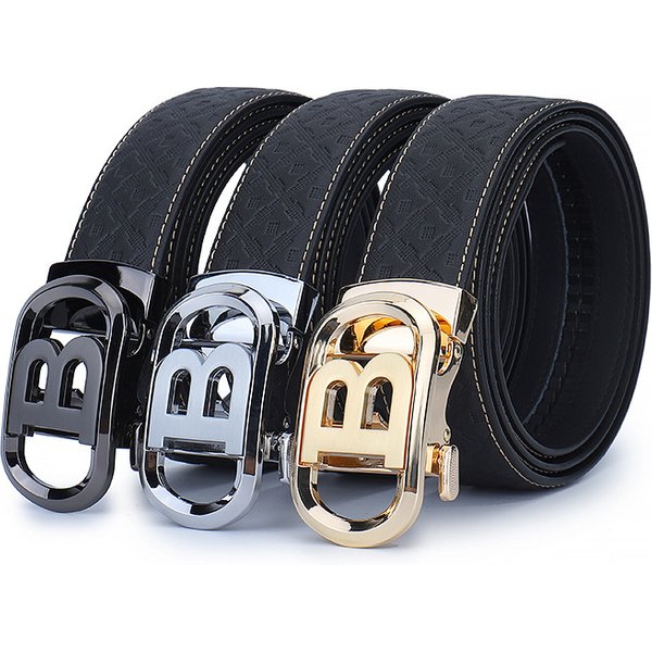 New Hot Selling Genuine Leather Automatic Buckle Belt, Business Men's Automatic Buckle Belt, Versatile Men's Leather Automatic Buckle Belt