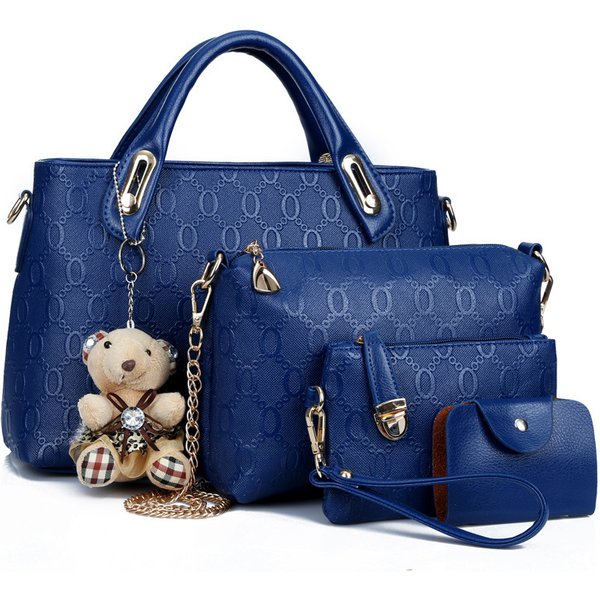 Women's Bag Set Fashion Leisure Bear Four Piece Mother And Child Bag Shoulder Crossbody Handbag Women's Bag-image