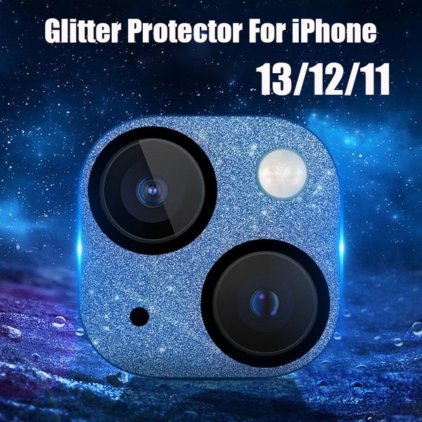 Glitter Camera Tempered Glass Screen Protector For Iphone 12 13 Pro Max Mini Diamond Camera Lens Protector For Iphone 11-image