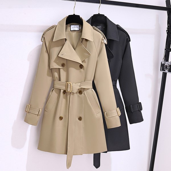 Women's Clothing Spring New British Style Khaki Korean Style Outfit Spring And Autumn Coat-image