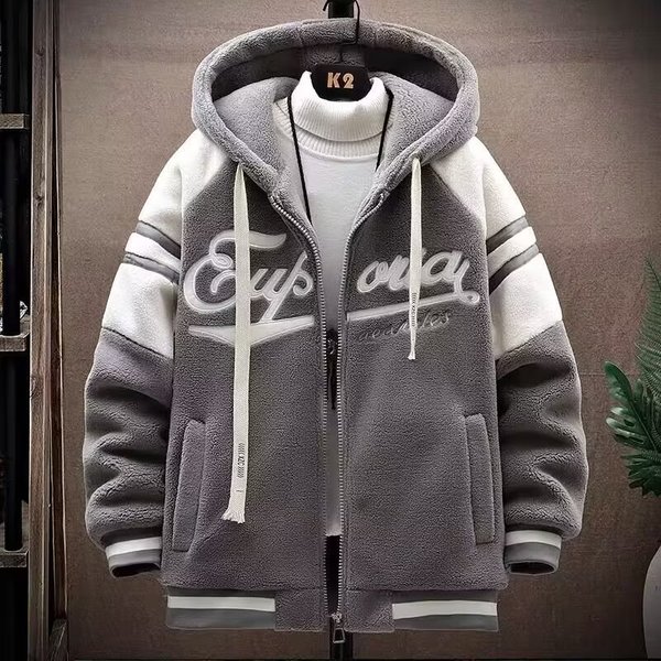 Men's Clothing Winter New Thick Lambskin Youth Jacket Student Trend Warm Cotton Clothes-image