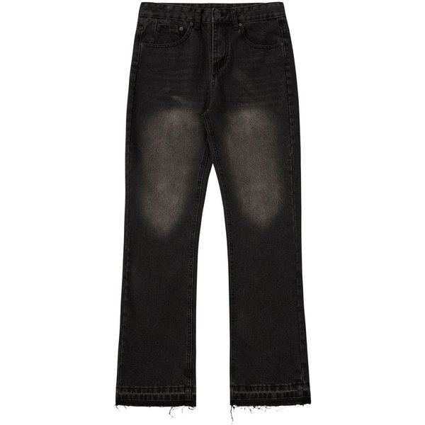Men's Clothing Cleanfit Black Tassel 507 Jeans Vintage Washed Distressed Trousers-image