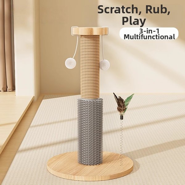 Wear Resistant Lint Free Sisal Cat Paw Post Cat Scratching Toy Tree For Self Entertainment-image