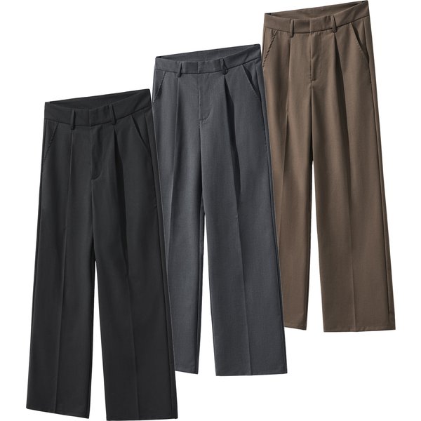 Men's Clothing Spring And Summer New TR Pleated A Line Casual Wide Leg Loose Straight Casual Trousers Men's Cleanfit Trend