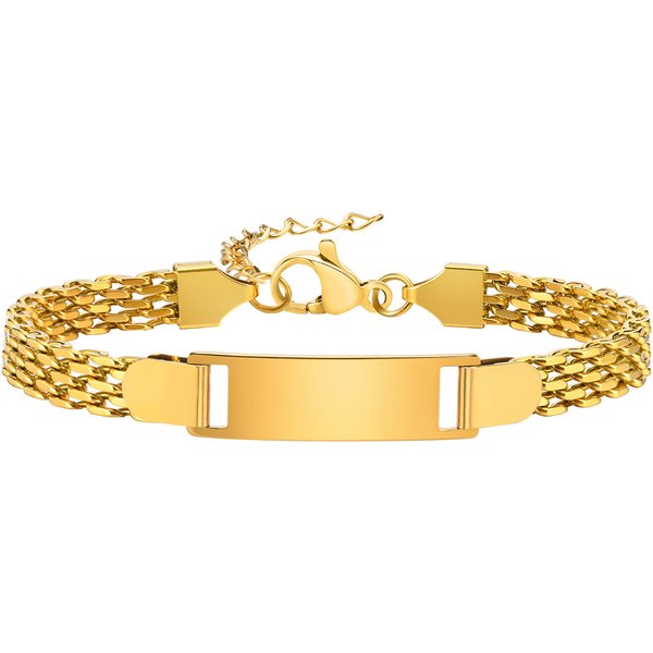 Women's Jewelry Stainless Steel Mesh Bracelet Ladies And Children's Bracelet Titanium Steel Blank Curved Plate Can Be Engraved DIY Bracelet