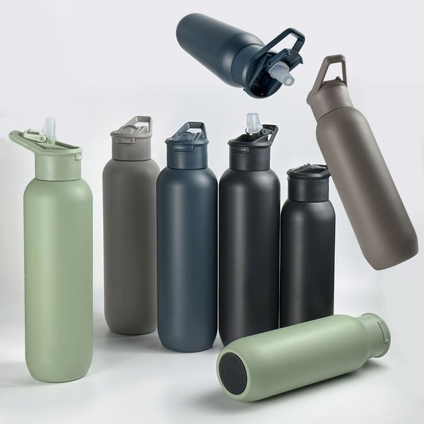 Home & Garden Outdoor Portable Sports Water Bottle 304 Stainless Steel Double Layer Vacuum Insulation Cup New Stainless Steel Mountaineering Straw Cup-image