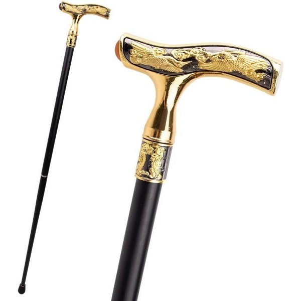 Crane Walking Cane Orange Gemstone Fashion Decorative Walking Stick Gentleman Elegant Cosplay Cane Knob Crosier 93Cm-image