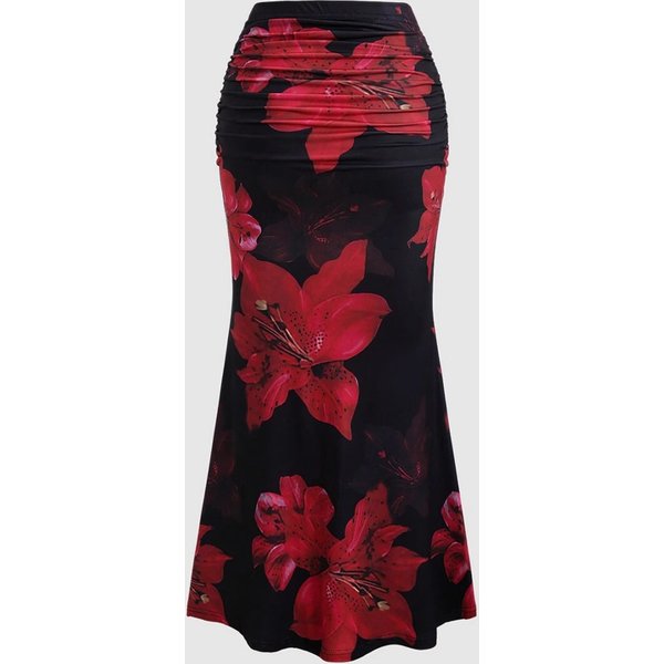 Women's Clothing Women's Full Print Pleated A Line Skirt Leisure Vacation Long Women's Clothing