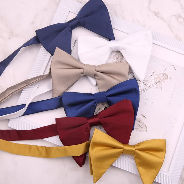 Men's Ties & Handkerchiefs Tuxedo, Korean Style Black Dress, Horn Tie, Groom's Suit, White Bow Tie-image