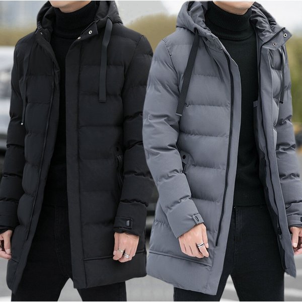 Men's Clothing Mid length cotton padded jacket hooded cotton padded jacket, 2023 winter new Silk cotton padded jacket long cotton padded jacket winter jacket