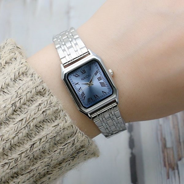 Women's Watches Artistic Student Square Steel Band Quartz Watch Stainless Steel Band Fashion Girl Watch Forest Square Watch Ladies Watch-image