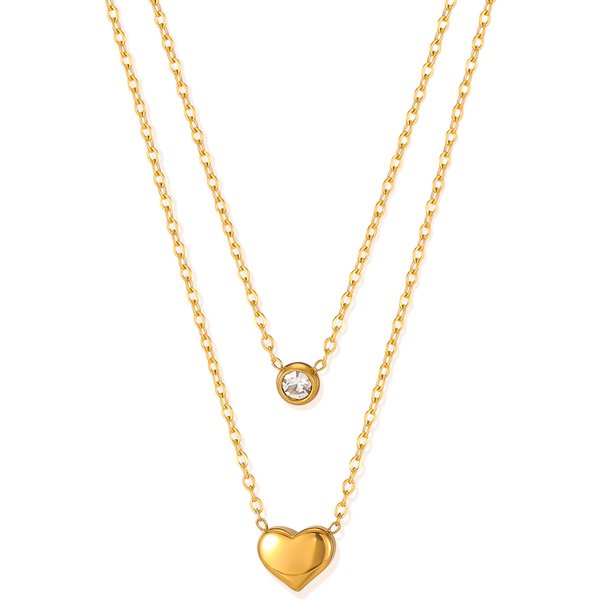 Women's Jewelry Fashion Stainless Steel Necklace Niche Design Love Titanium Steel Double Clavicle Chain