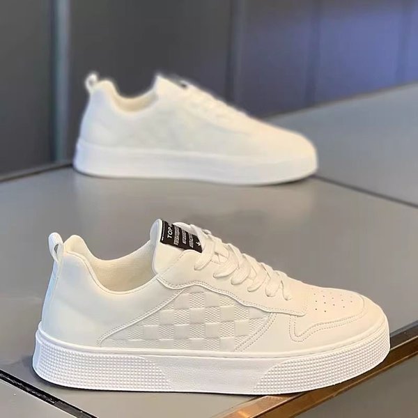Men’S Shoes Color Men's Shoes Summer Breathable Live Broadcast Sneakers Men's Casual Leather Shoes Men's White Shoes Trendy Shoes Men's-image
