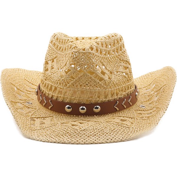 Western Style Spring Summer Outdoor Travel Sun Protection Hat Denim Straw Beach Hat For Men And Women