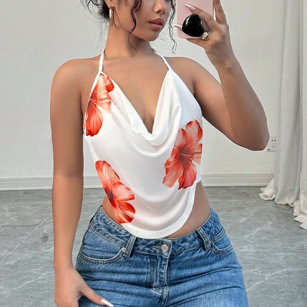 Women's Clothing Sexy Tops Summer New Products Holiday Style Hot Girl Camisole Halter Neck-image