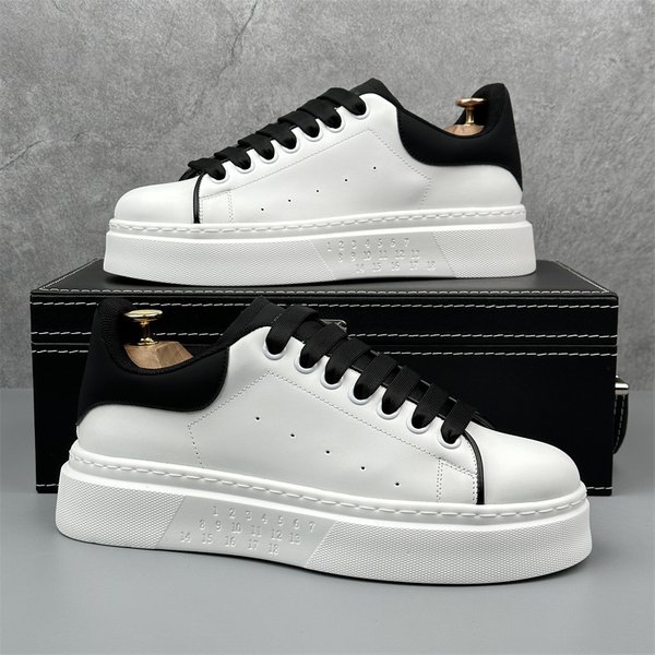 New men's shoes summer breathable classic student campus slip-on fashion thick soles increase small white shoes