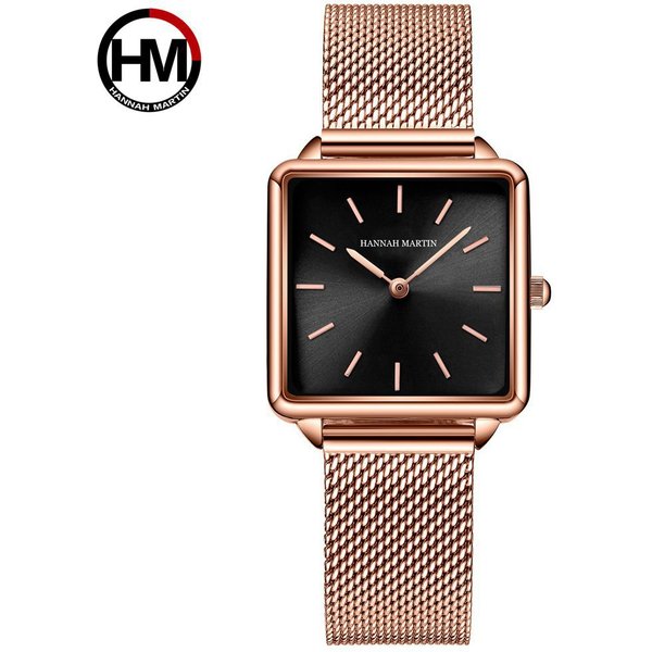 Hannah Martin Women‘S Watch Retro Simple Temperament Small Square Watch Ins Super Hot College Style-image