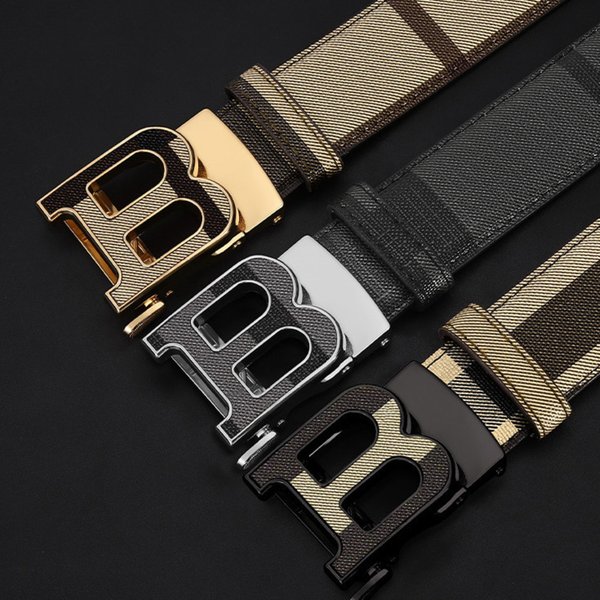 New High-End Belt For Men With A Sense Of Luxury, Made Of Pure Cowhide And Featuring Automatic Letter Buckle Waistband For Casual And Minimalist Pants-image