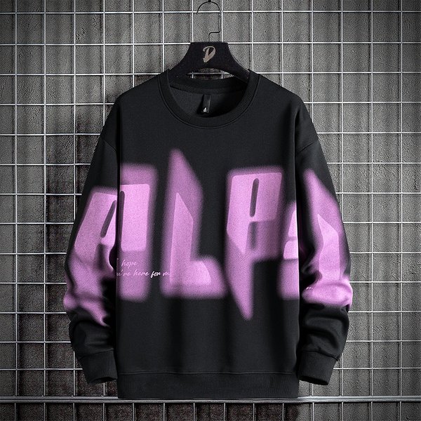 Men's Clothing Spring And Autumn Men's New Fashion Trend Round Neck Long Sleeve Sweatshirt Teenagers Large Size Loose Comfortable Casual Tops